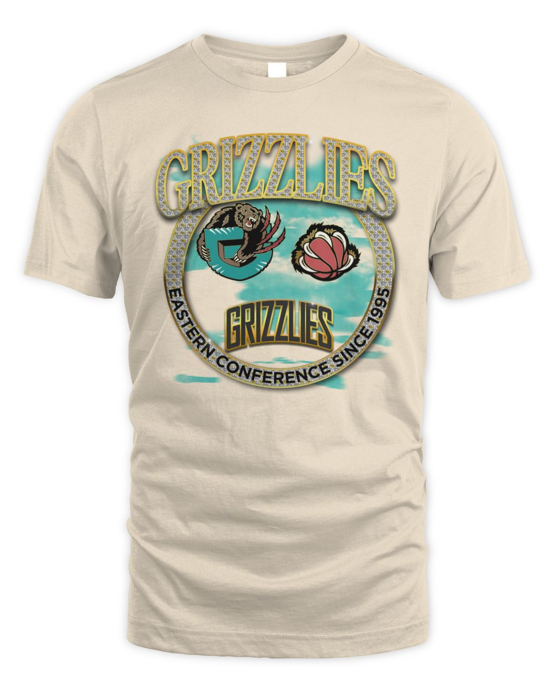 Mitchell & Ness Tan Vancouver Grizzlies Hardwood Classics Vintage Soul Crown Jewels T-shirt