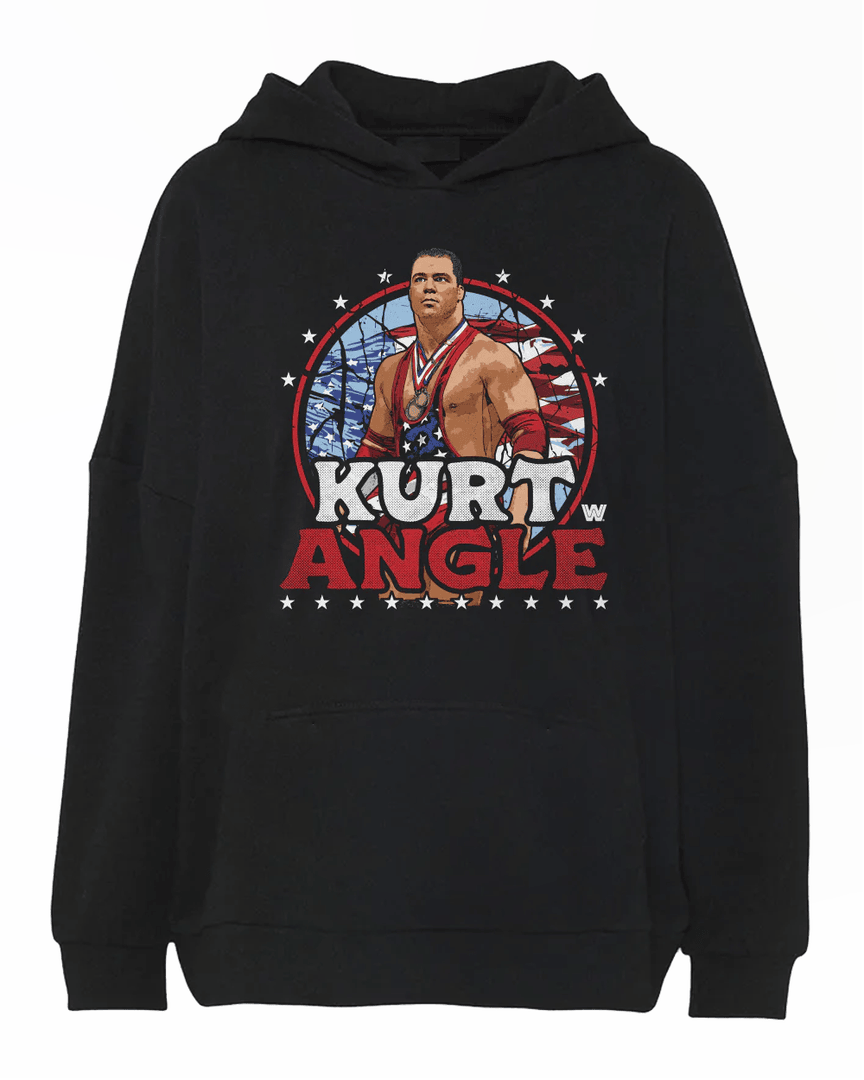Kurt Angle Stars & Stripes Caricature Hoodie