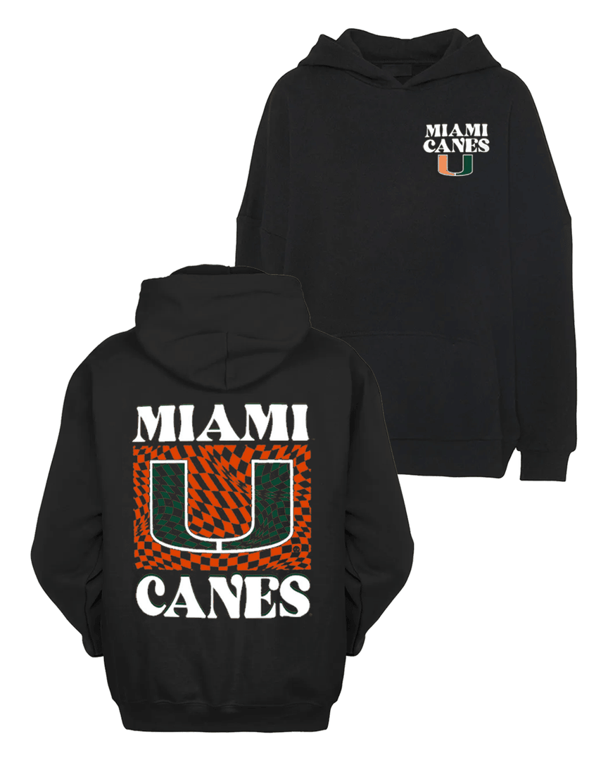 Miami Hurricanes Checkered Mascot Hoodie