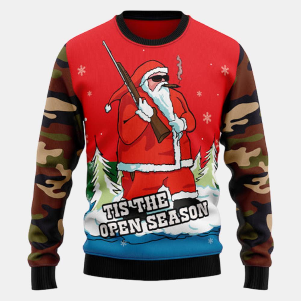 Hunting Santa Christmas Ugly Sweater