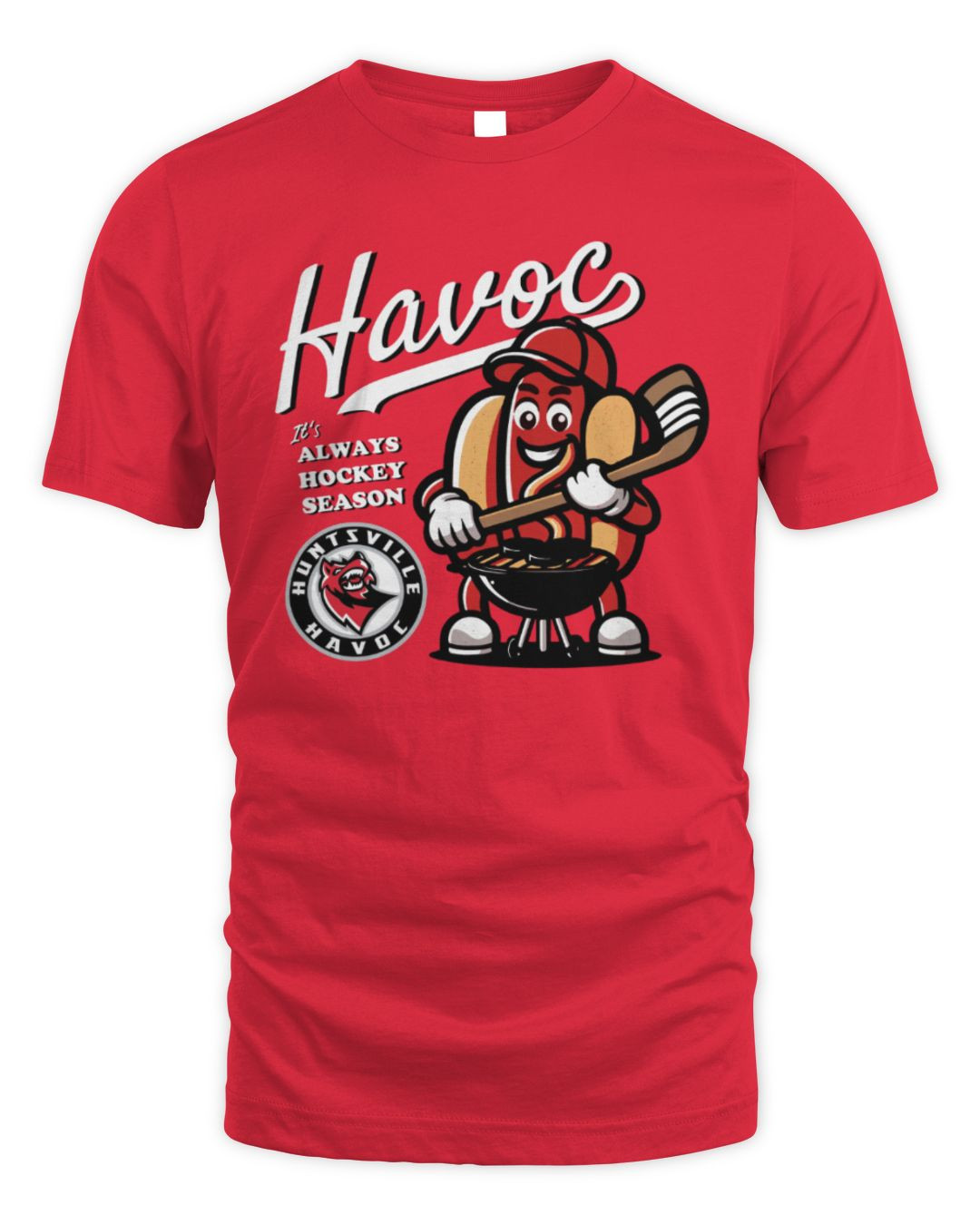 Huntsville Havoc It's Always Hockey Season Comfort Colors T-shirt Red