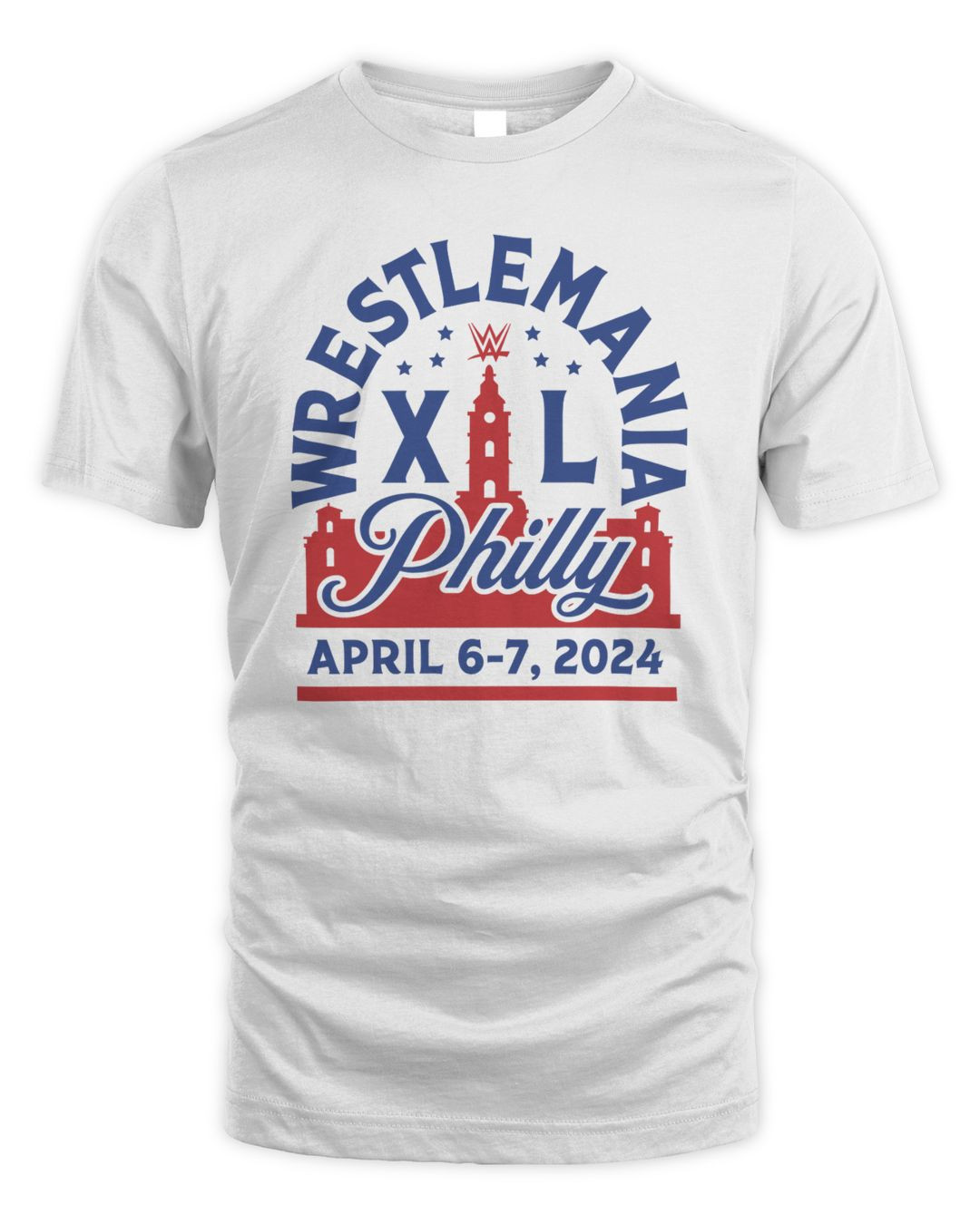 Men's Sportiqe White Wrestlemania 40 Philly Tri-blend T-shirt
