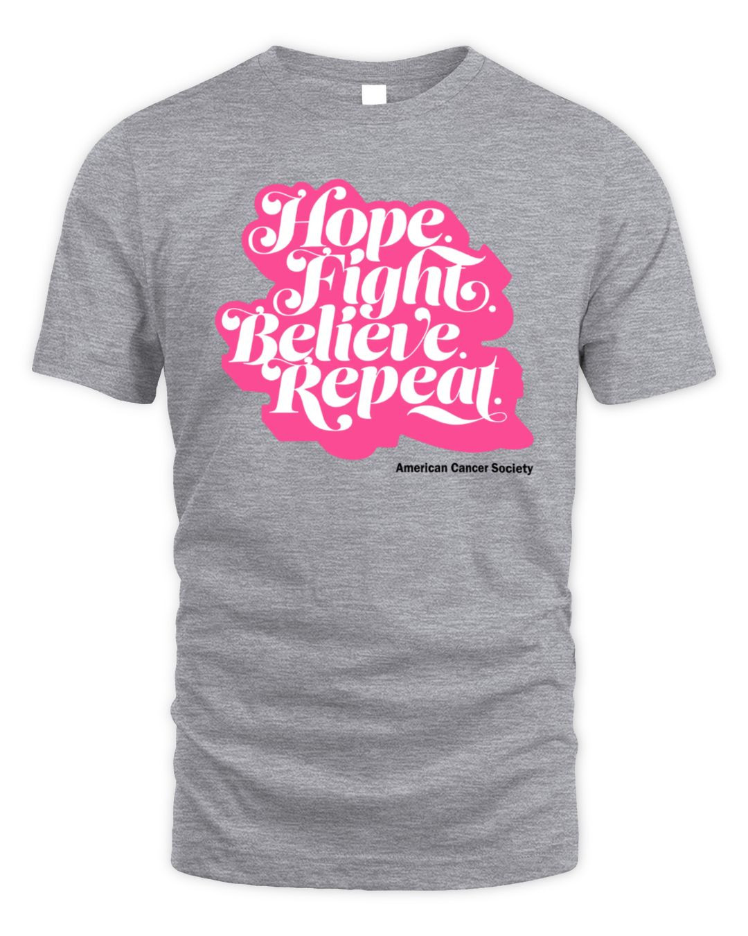 Hope, Fight, Believe, Repeat Script Staple Grey Merch Hoodie