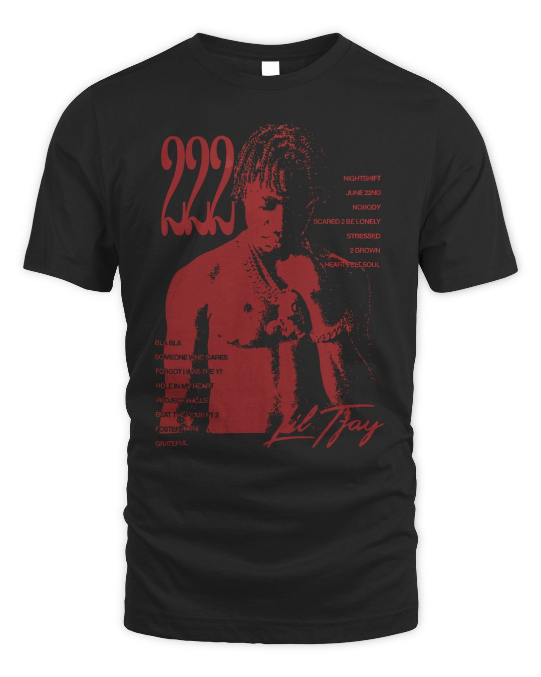 Lil Tjay Merch 222 Tracklist Shirt