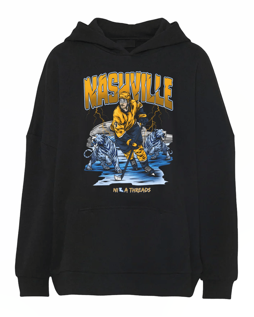 Nashville Predators Filip Forsberg #9 Hockey Cartoon Hoodie
