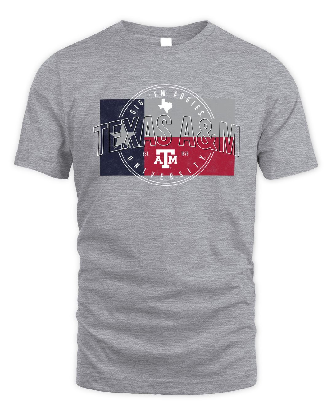 Mens Gray Texas A&m Aggies Comfort Wash Short Sleeve Tee