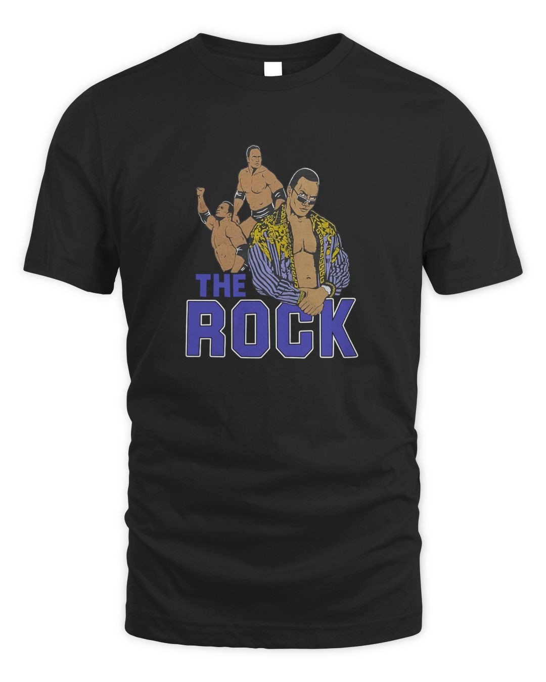 Homage Heather Charcoal The Rock Illustrated Tri-blend T-shirt
