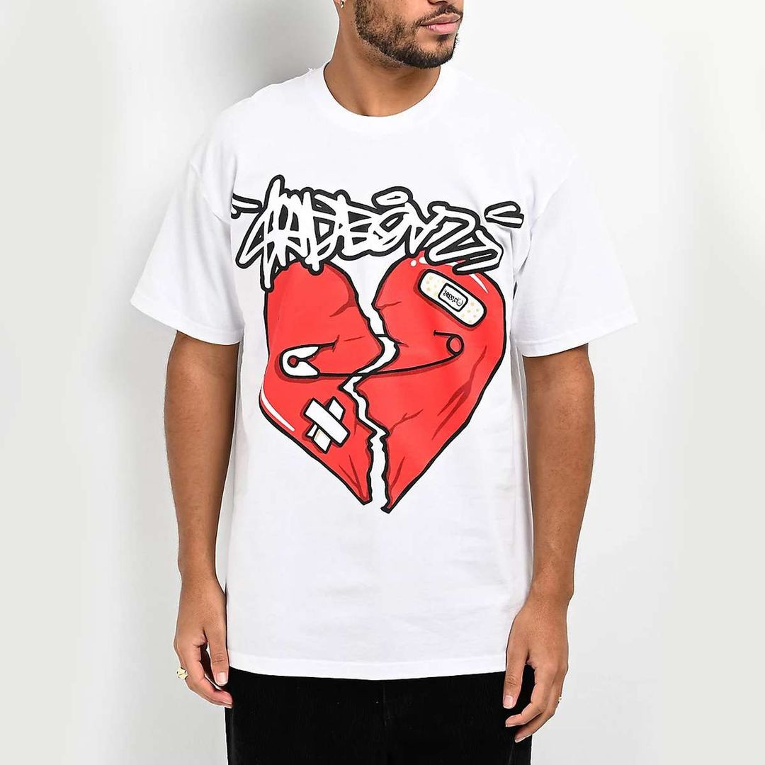 Junior H Merch Sad Boyz By Junior H Broken Heart White Shirt