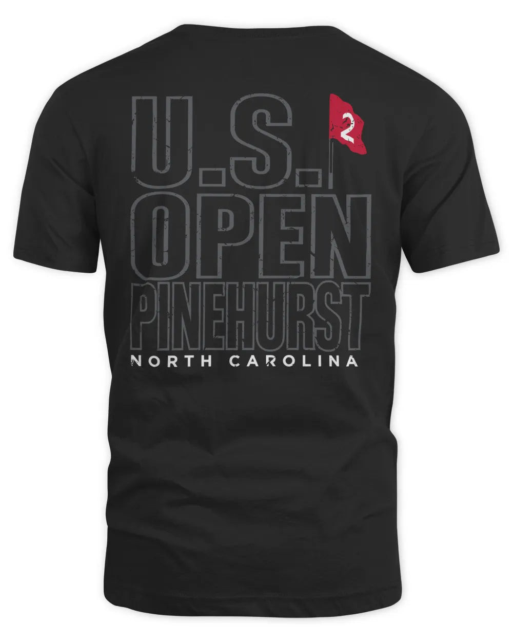 Men's 2024 U.s. Open Ahead Black Number Two Tri-blend Long Sleeve T-shirt
