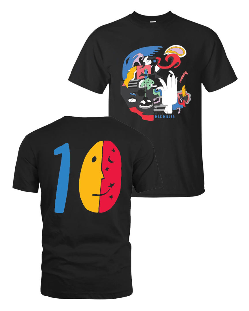 Mac Miller Merch Faces 10 Year T Shirt