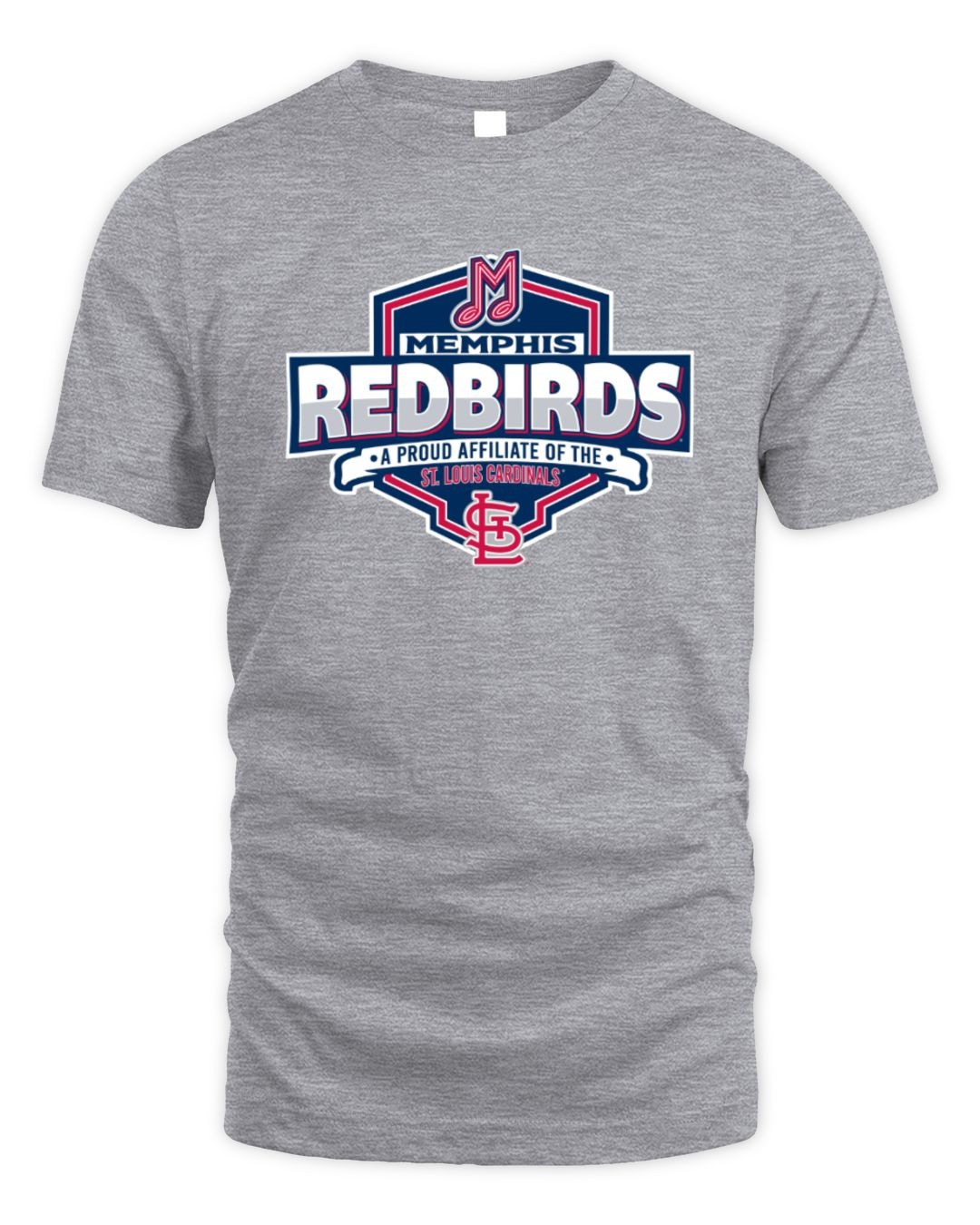 Milb Store Memphis Redbirds Gray Carlo Affiliate Tee Shirt