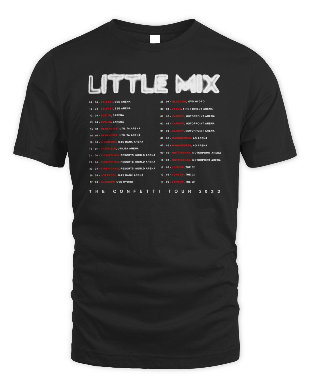 Little Mix Merch Confetti Dateback Shirt