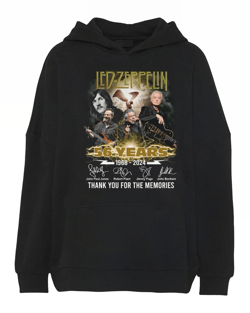 Leb Zeppelin Thank You For The Memories 1968-2024 56th Anniversary Thank You For The Memories Signature Hoodie