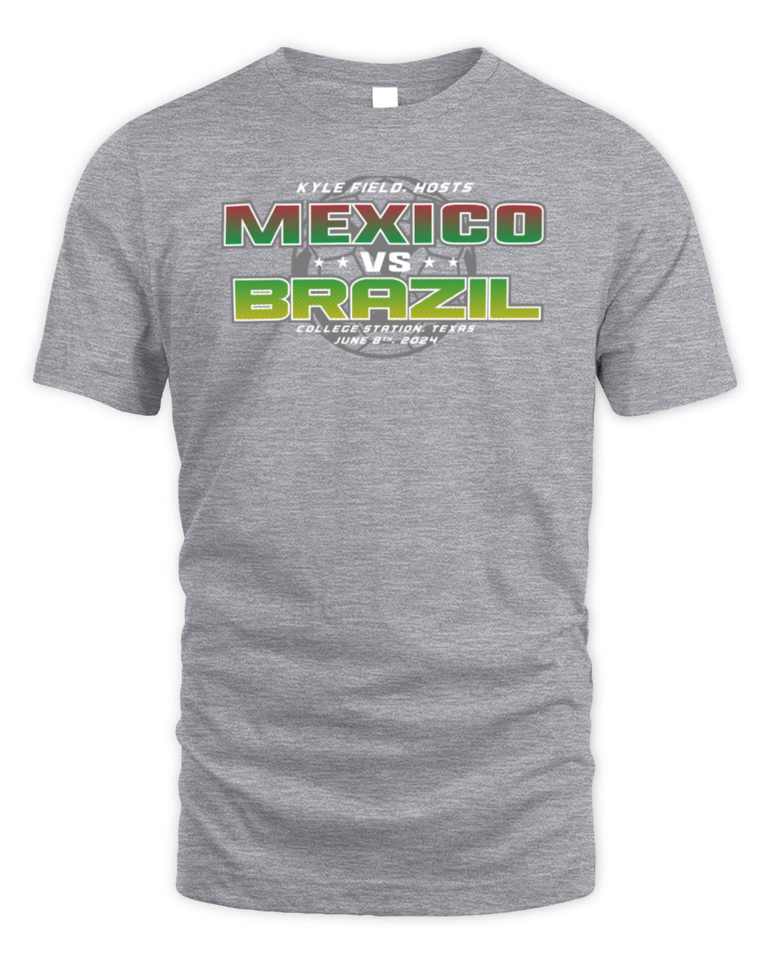 Mexico Vs Brazil Kyle Field Hosts 2024 Grey Merch Hoodie