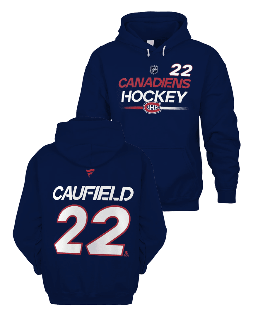 Montreal Canadiens Cole Caufield Name & 22 Number Hockey Hoodie
