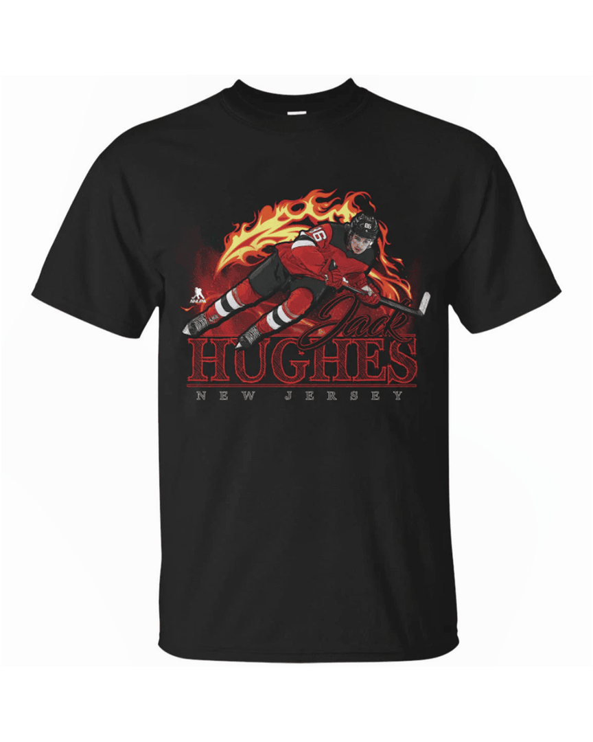 Jack Hughes New Jersey Flame T Shirt