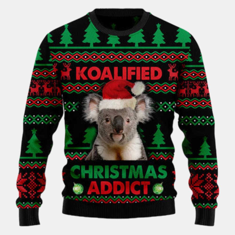 Koala Koalified Christmas Addict Ugly Sweater