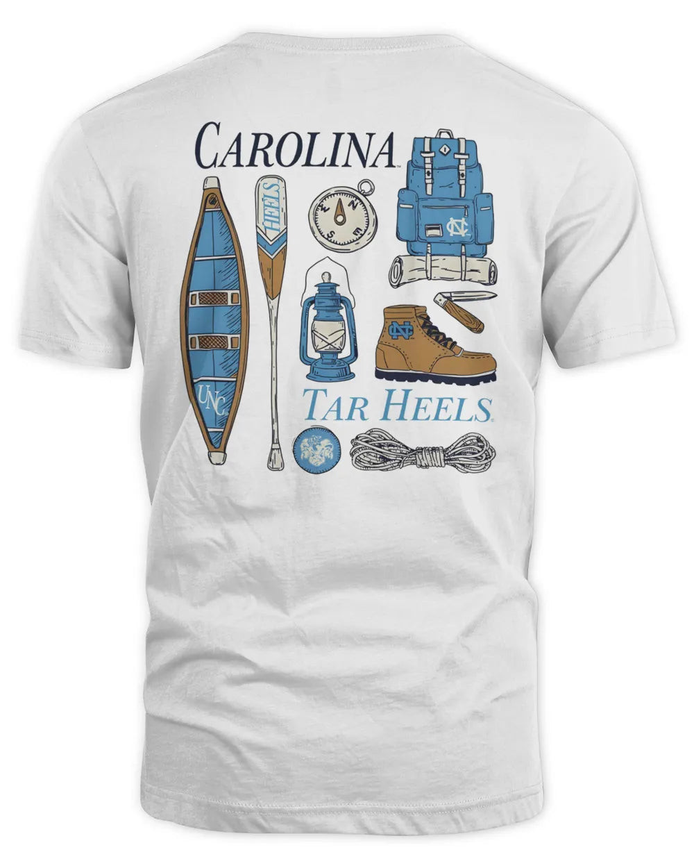 Men's Comfort Wash Cream North Carolina Tar Heels Camping Trip T-shirt