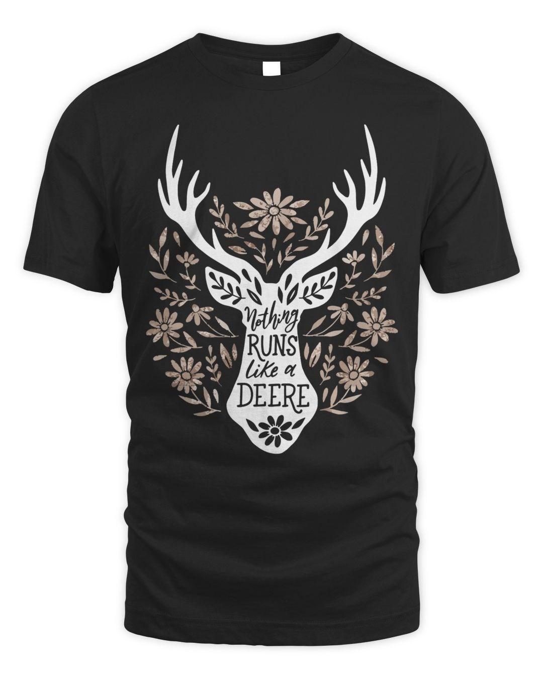 John Deere Merchandise Flowers And Deer Shirt