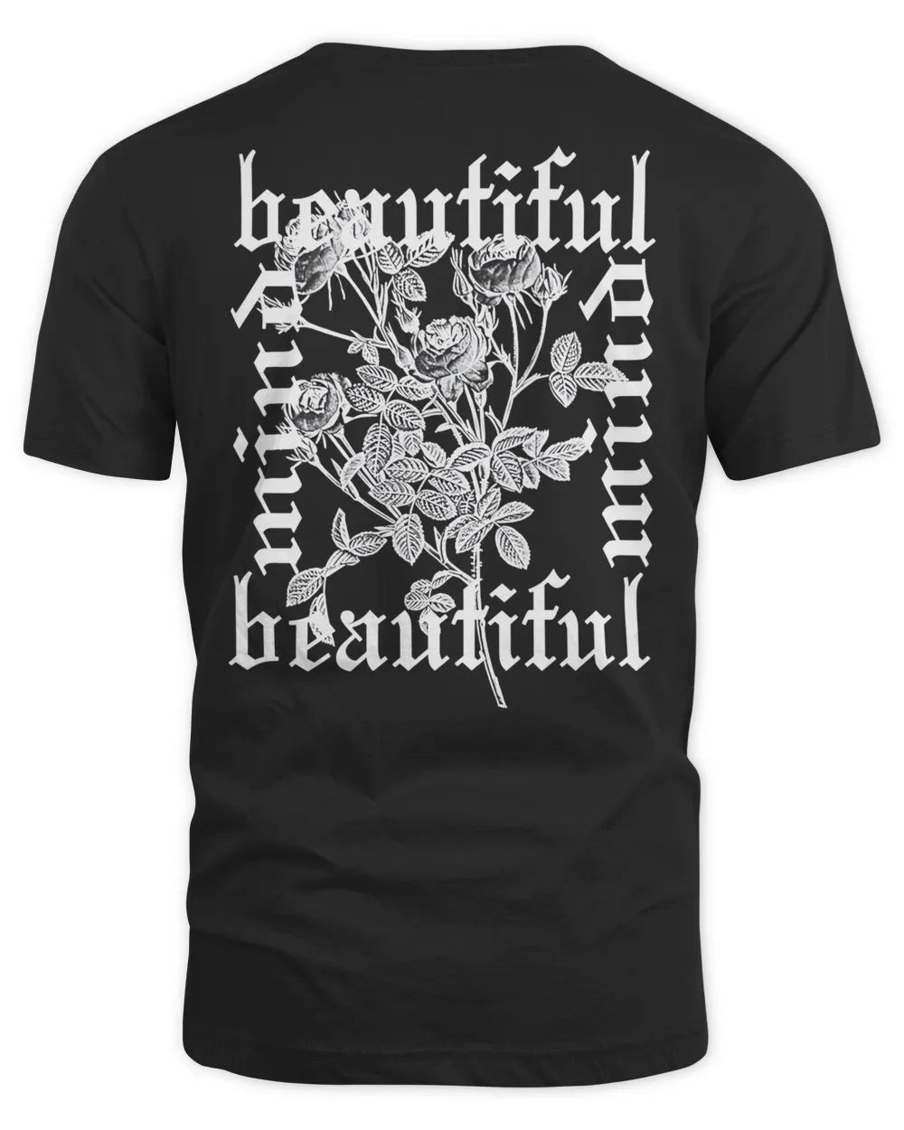 Jon Bellion Merch Old English Floral Black Tee Shirt