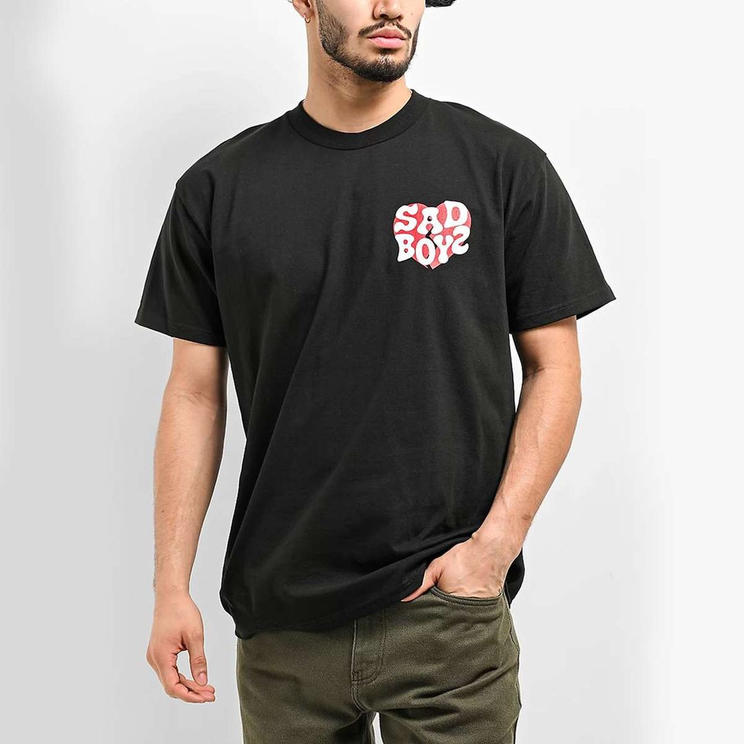 Junior H Merch Sad Boyz By Junior H Heart Black Shirt