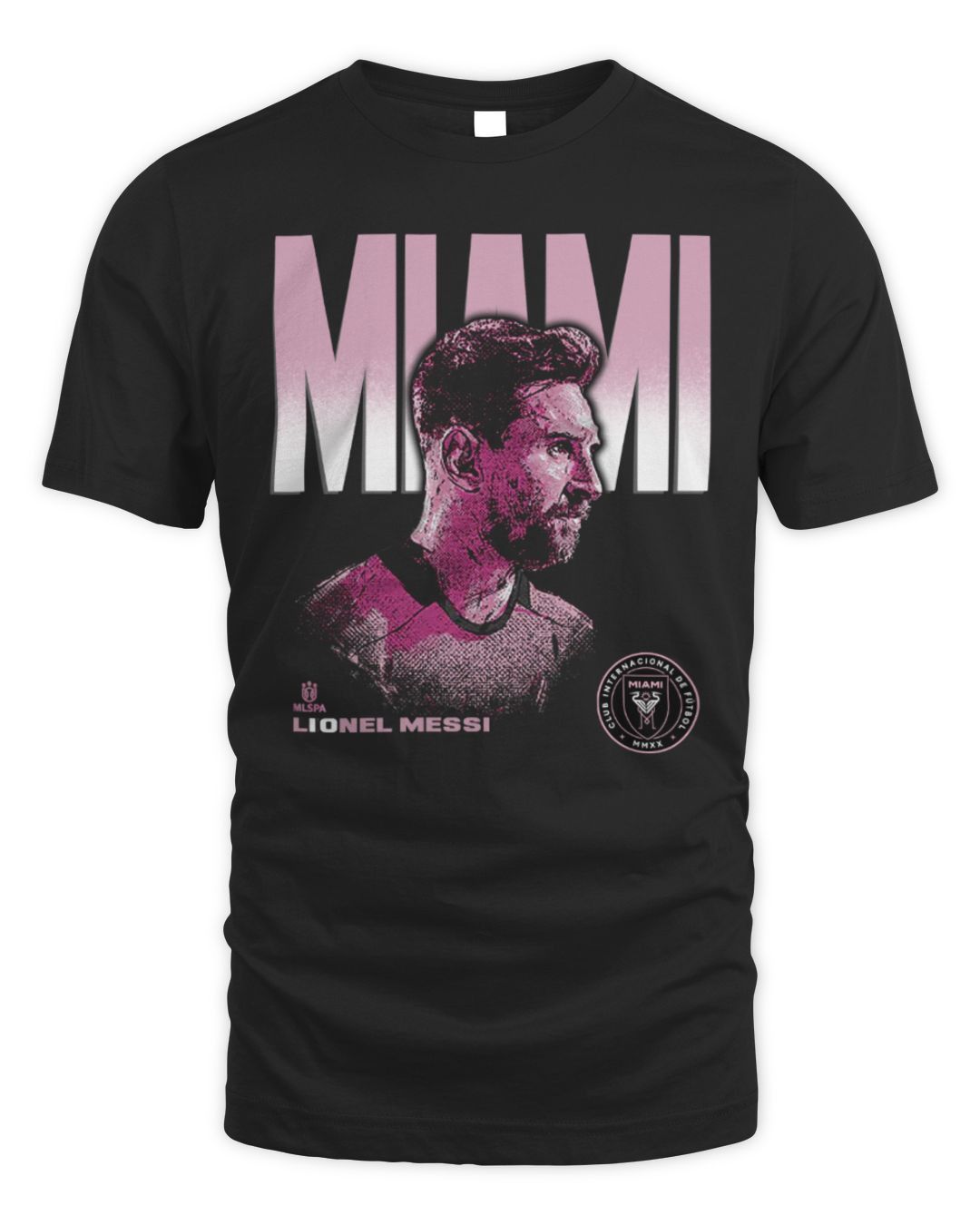 Lionel Messi Inter Miami Cf Bold Wht Tee Black