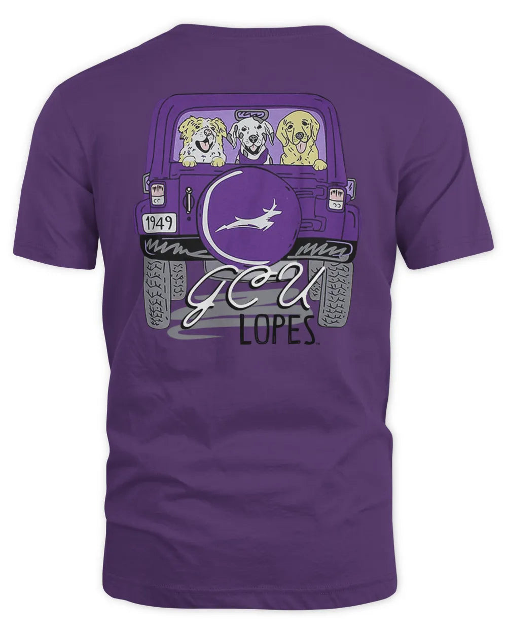 Men's Lavender Gcu Lopes Puppy Dog Jeep Tee