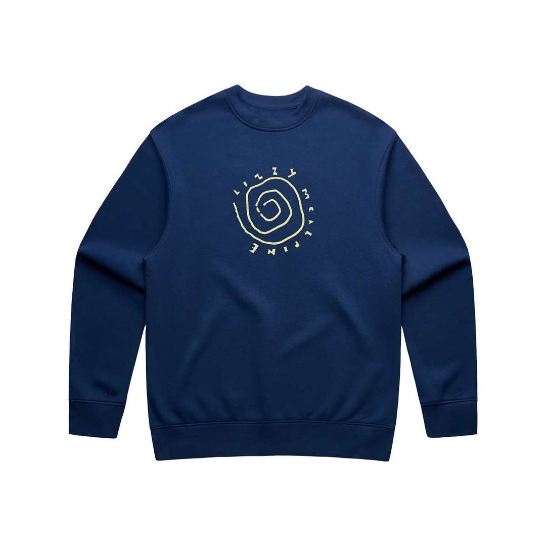 Lizzy Mcalpine Navy Vortex Crewneck