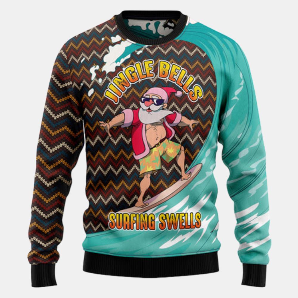 Jingle Bells Surfing Swells 1 Ugly Sweater