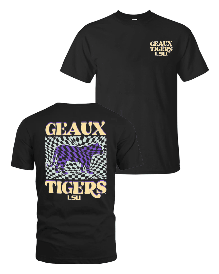 Lsu Tigers Checkered Mascot T Shirt