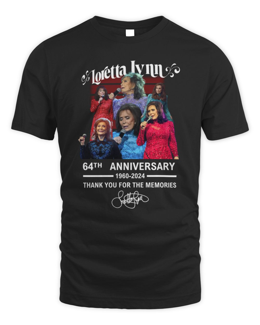 Loretta Lynn 64th Anniversary 1960-2024 Thank You For The Memories T-shirt