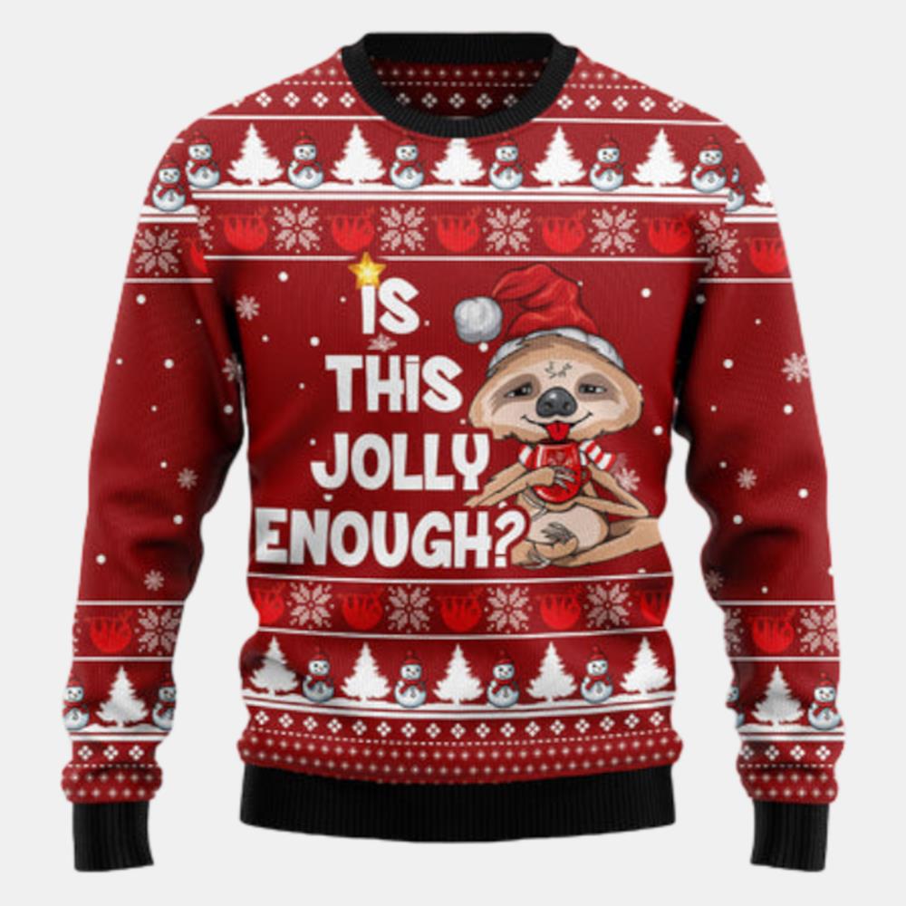 Is This Jolly Enough Sloth Ugly Sweater