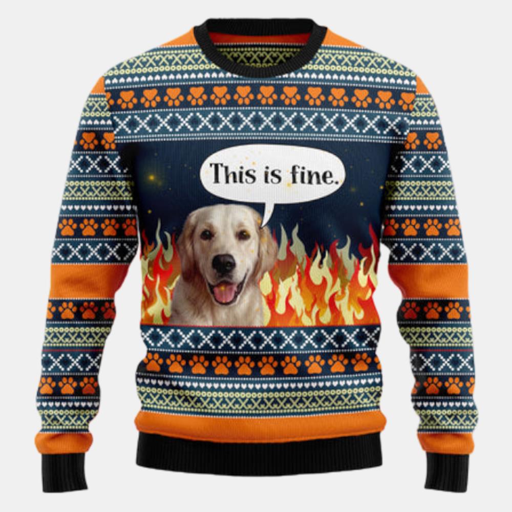 Labrador Retriever Fire Ugly Sweater