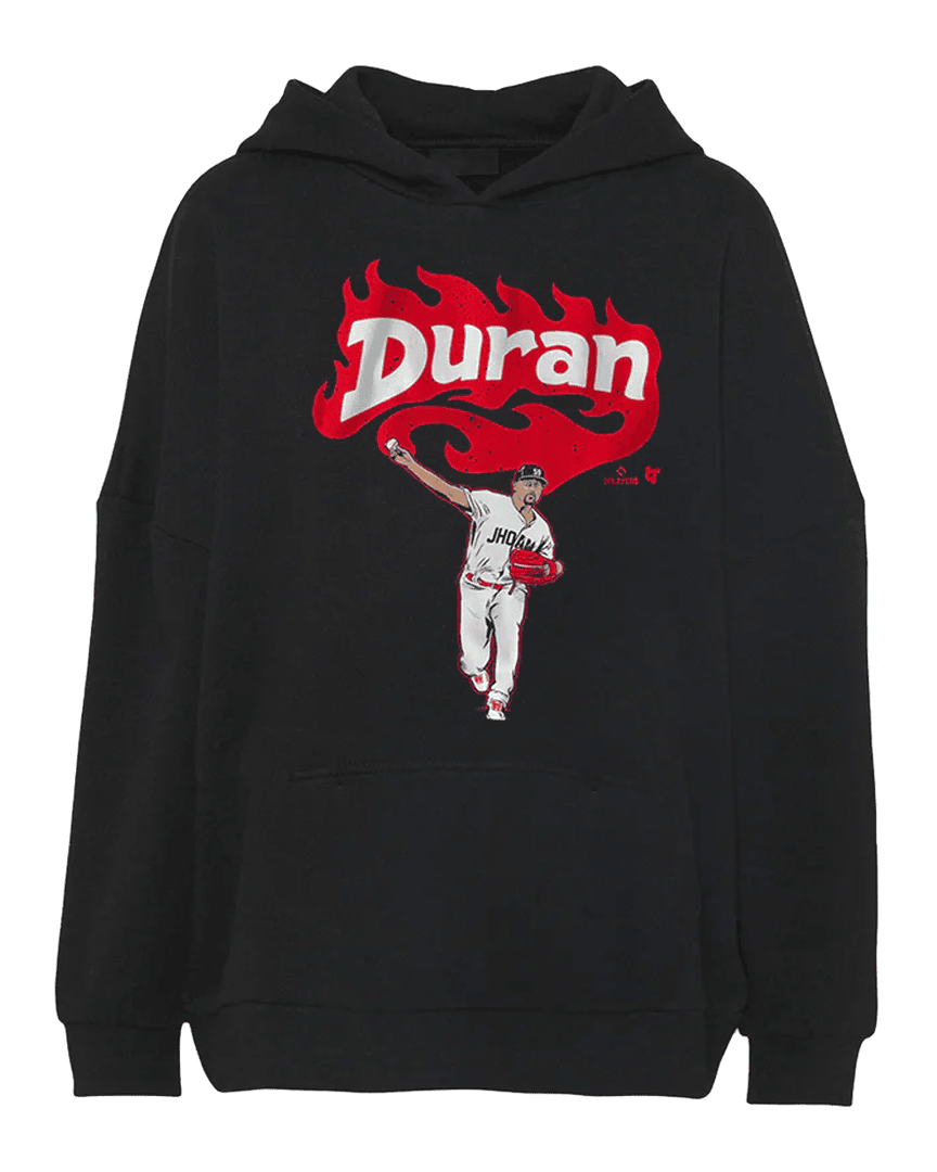 Jhoan Duran Flames Caricature Hoodie