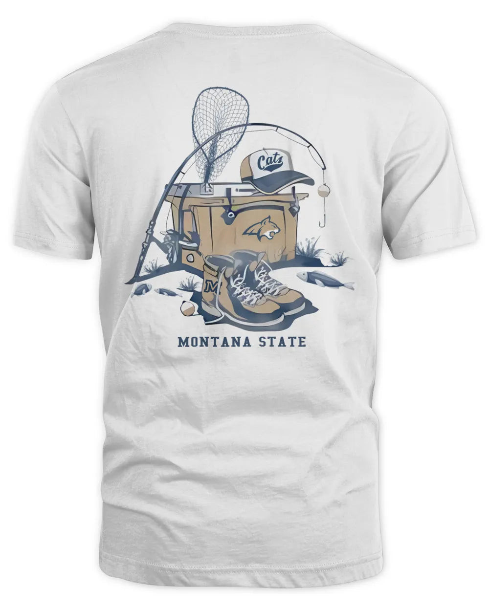 Montana State Men's Comfort Wash Ss Fishing Pocket Tee