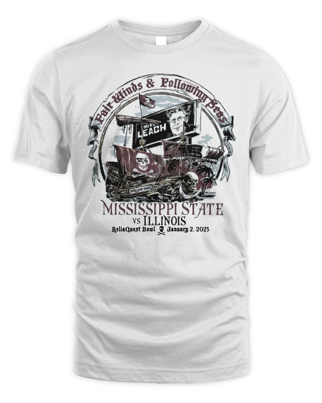 Mississippi State Mike Leach 2023 Reliaquest Bowl Shirt