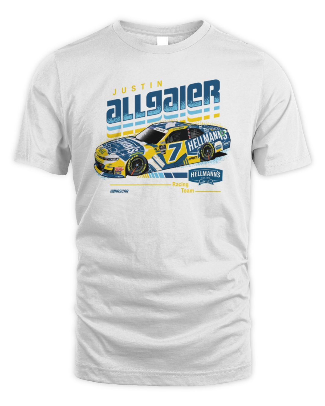 Justin Allgaier #7 2024 Hellmann's White Tee Shirt