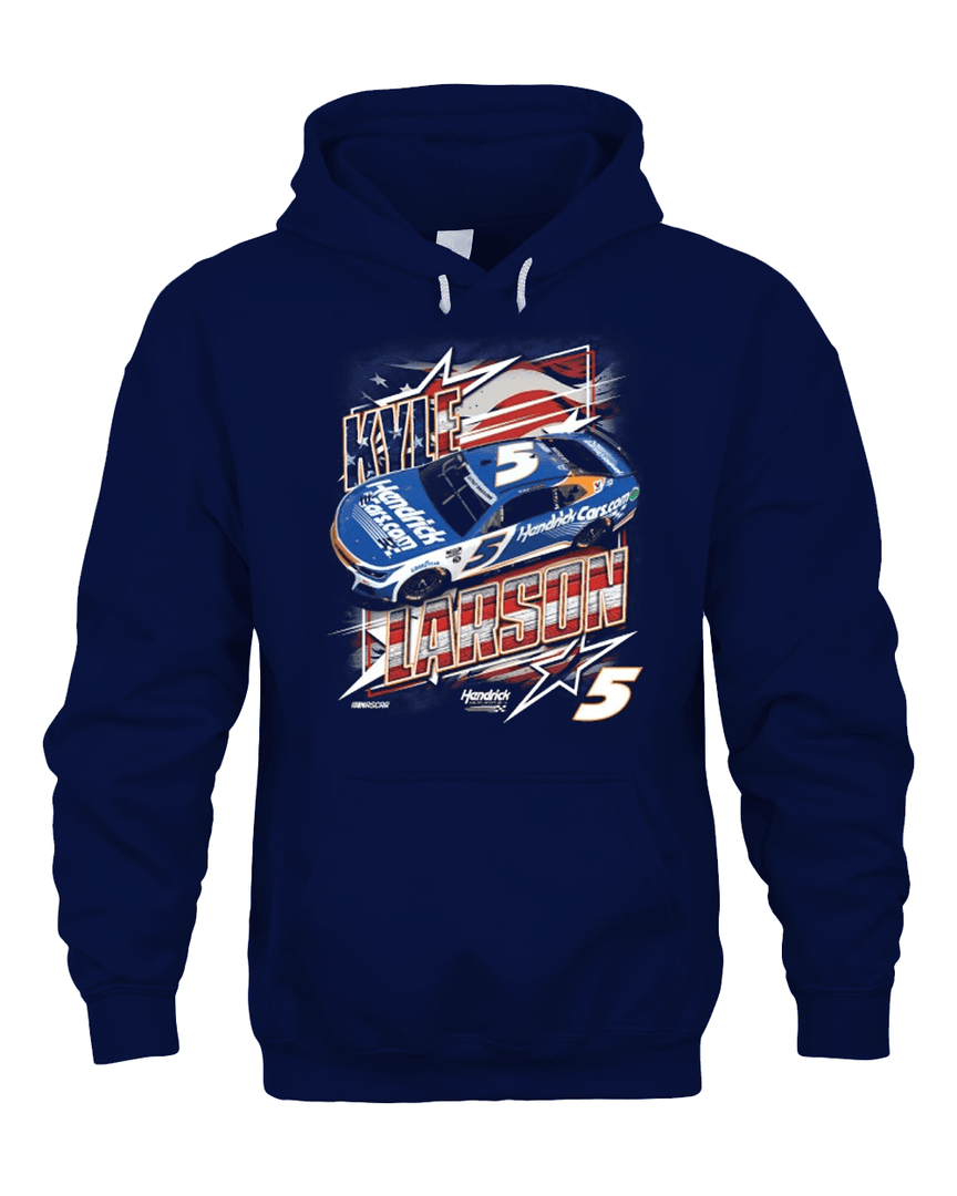 Kyle Larson Hendrick Motorsports Team Collection Hendrickcars Motor Sports Patriotic Car Hoodie