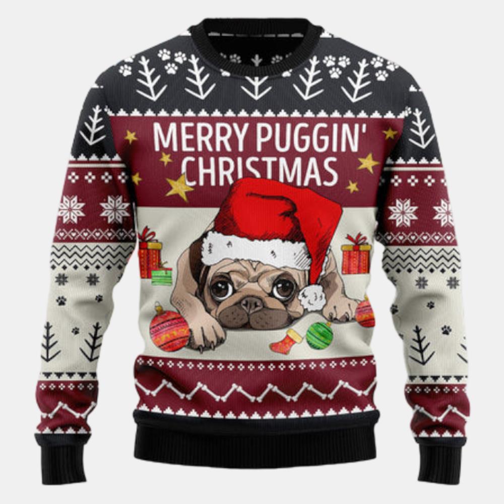 Merry Puggin Christmas 3 Ugly Sweater