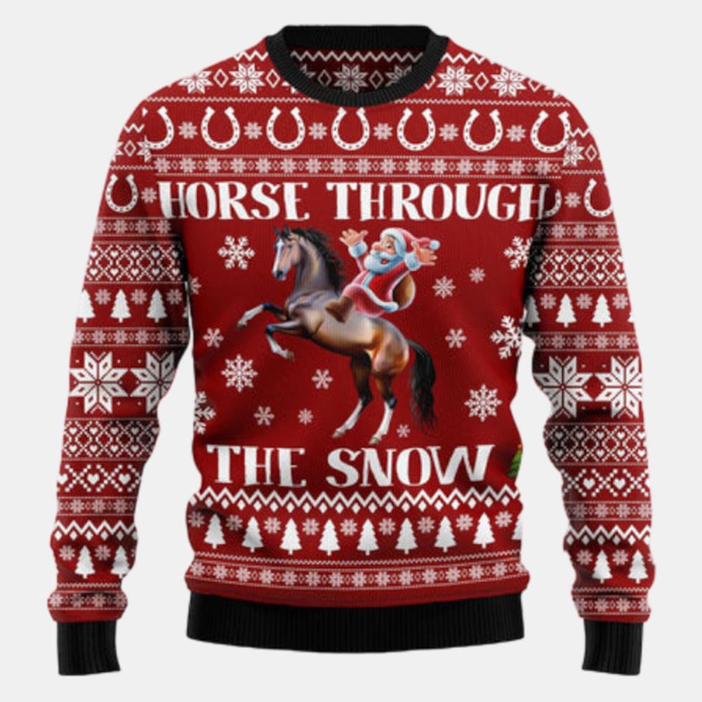 Horse Through The Snow Ugly Sweater