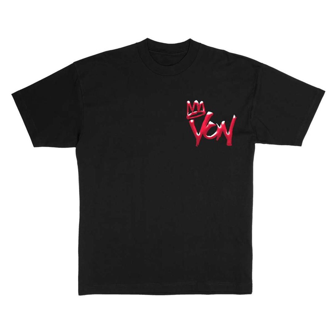 King Von Merch Top Of The World Black Tee