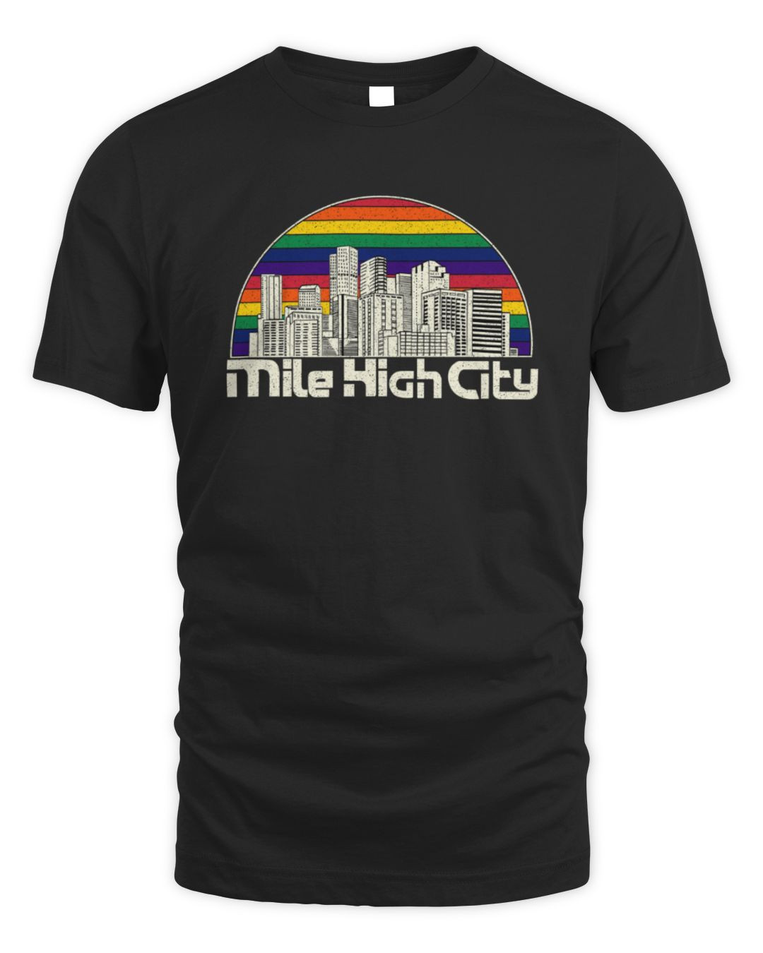 Mitchell And Ness Clothing Nuggets Mile High City Rainbow T Shirt