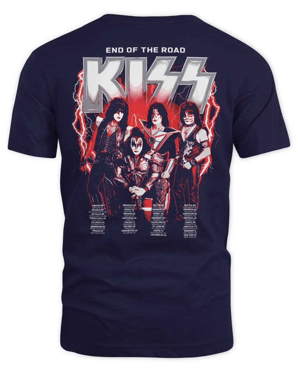 Kiss Merchandise 2023 Red Lightning Shirt