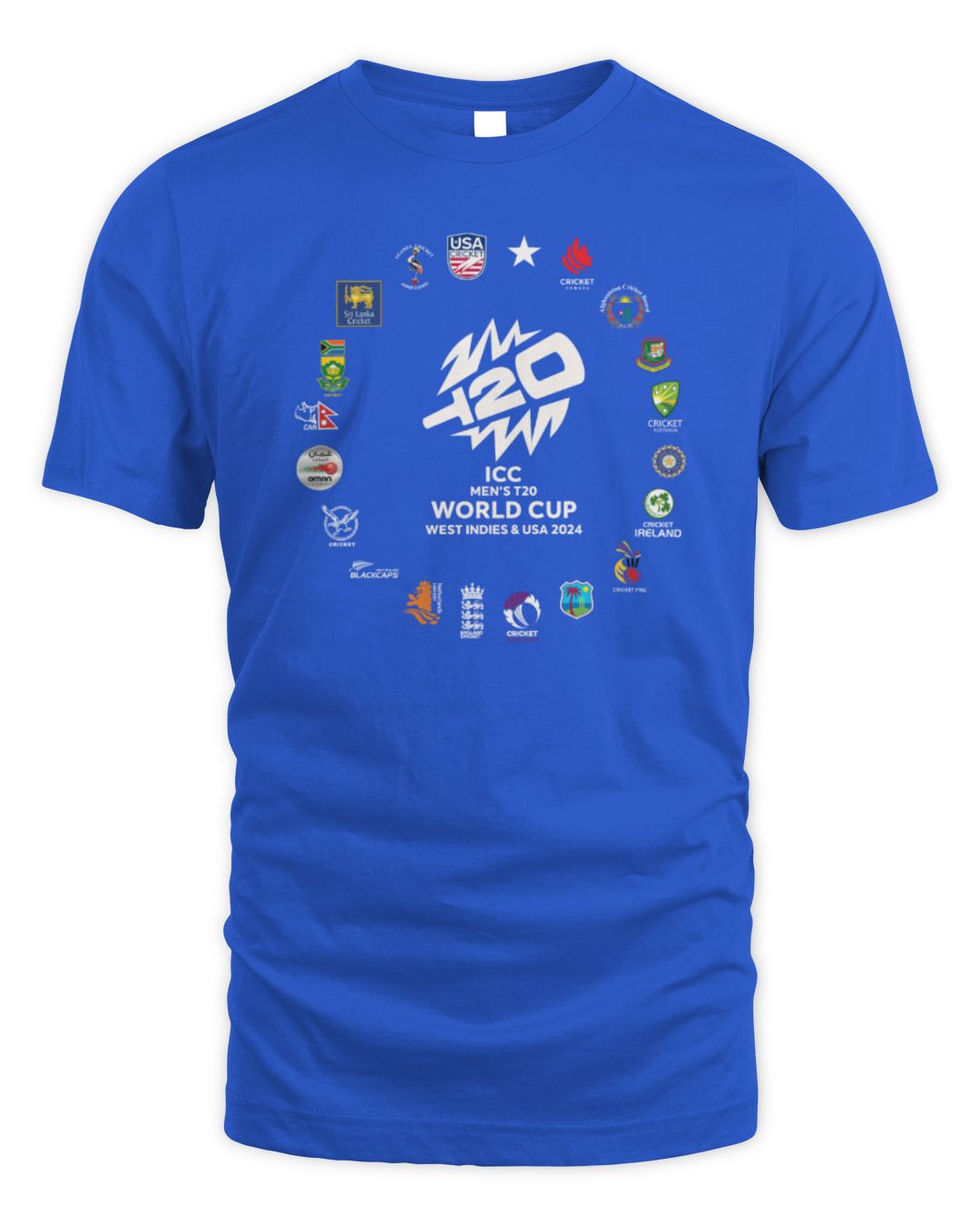 Icc Cricket Merch Icc T20 World Cup Cricket World Team Circle Blue Hoodie