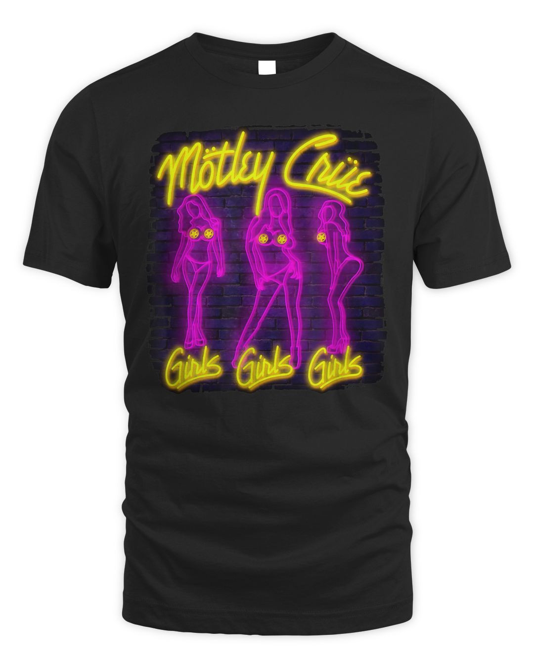 Motley Crue Merch Sweet To Eat Neon Girls Girls Girls Shirt