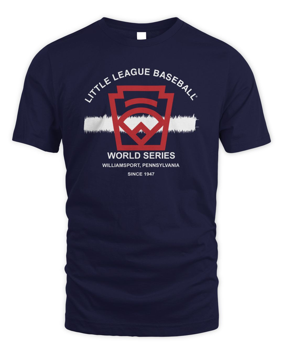 Little League Official Store Little League Baseball Keystone White Bar Navy T-shirts