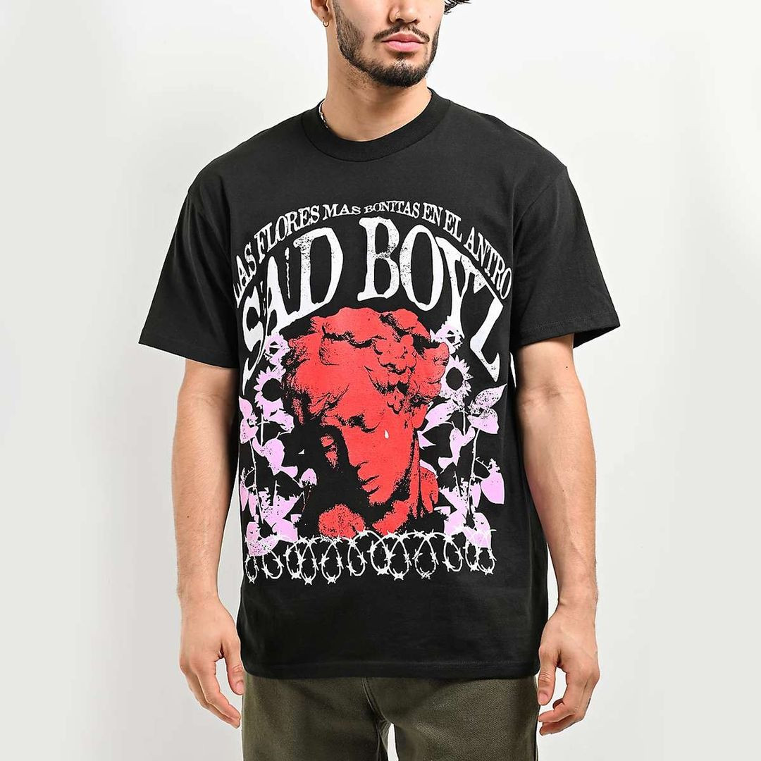 Junior H Merch Sad Boyz By Junior H Statue Black Shirt