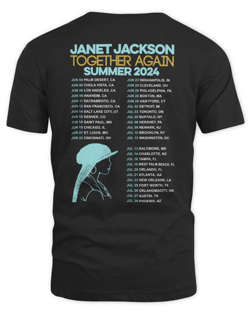 Janet Jackson Merch Janet Jackson Together Again Summer 2024 Since 1966 Hoodie Shirt