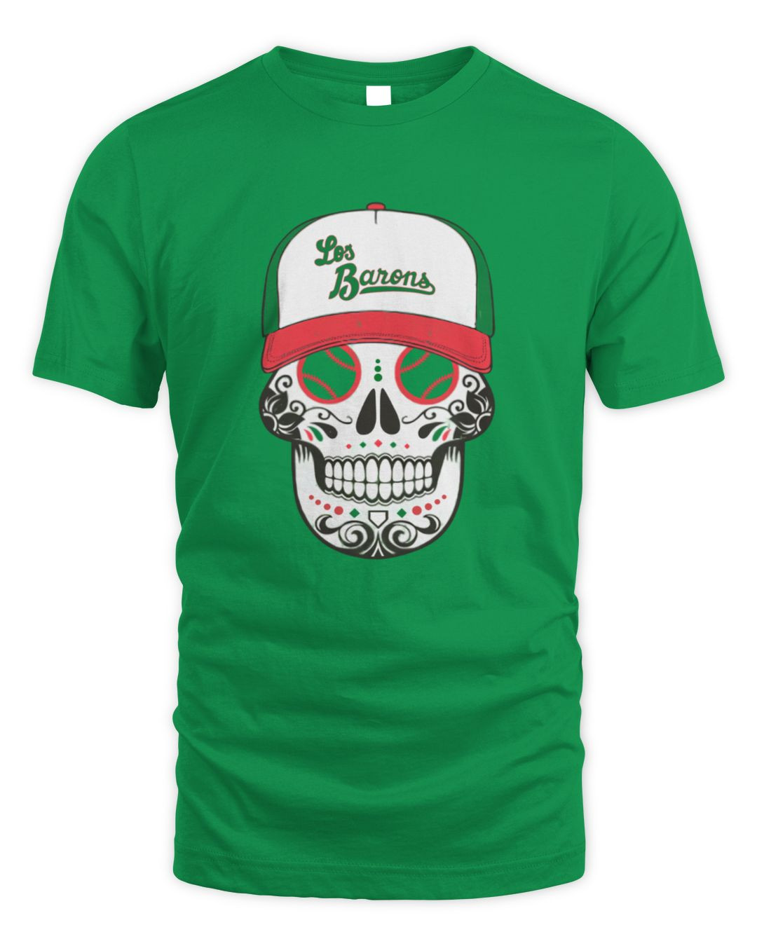 Milb Shop Los Barons Green Sugar Skull T Shirt