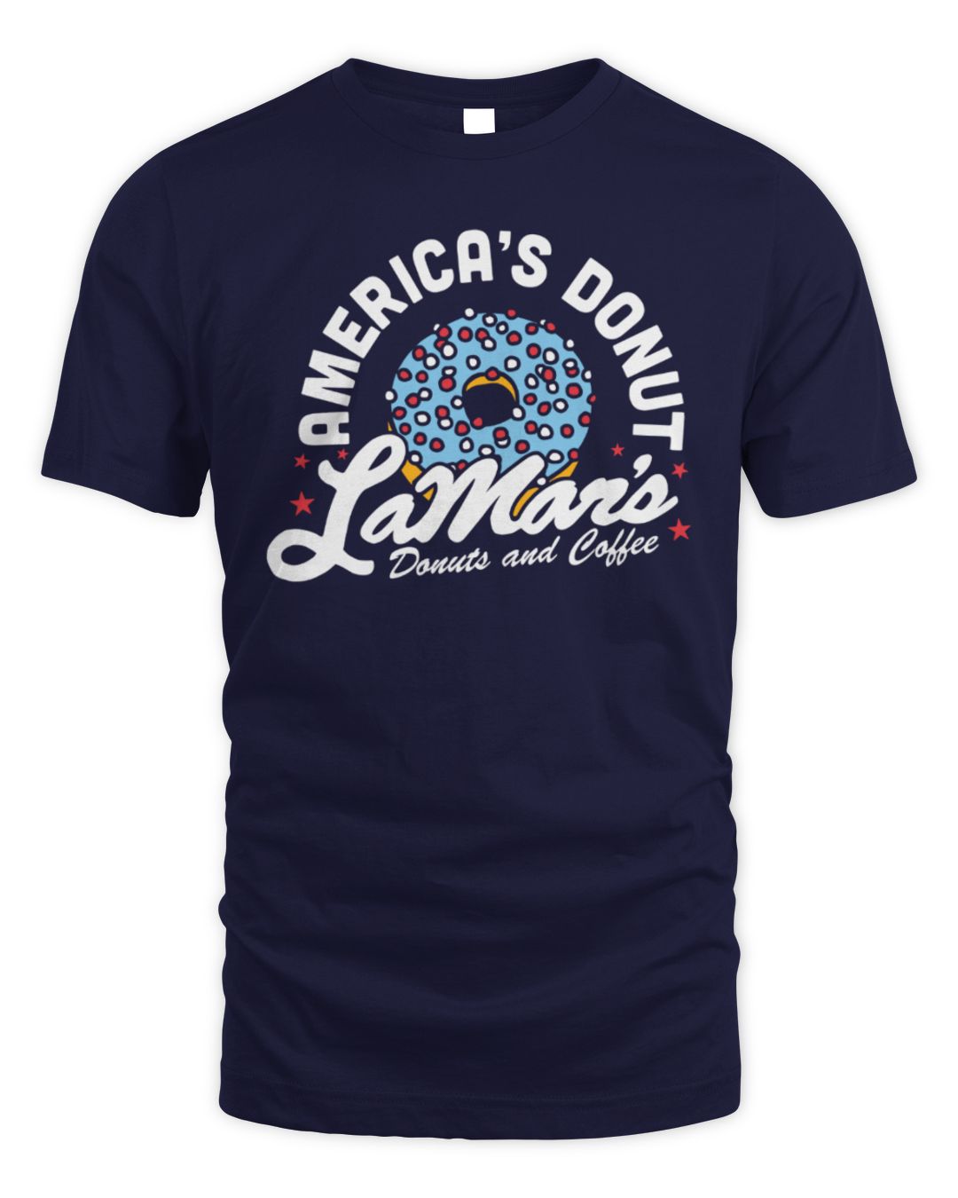 Lamar's Donuts And Coffee Tee Navy